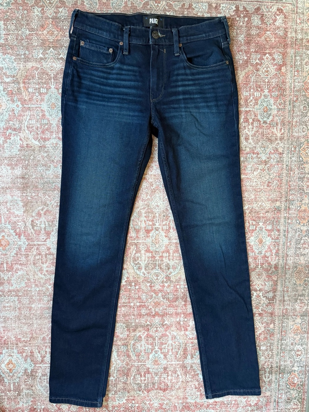 PAIGE Men's Slim Straight Jeans - Dark Indigo Blue
